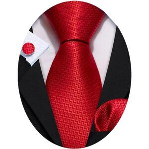 Mens Plaid Tie Pocket Square Cufflinks Set Formal Wedding Business Suit